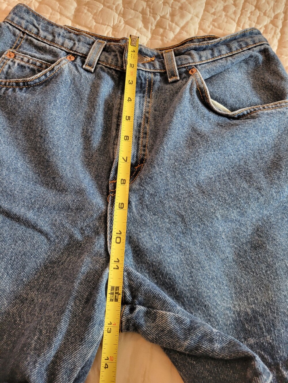 Vintage Levis 954 Cut Off Shorts Womens 90s USA High Waisted Orange Tab Size 28 - Picture 10 of 12
